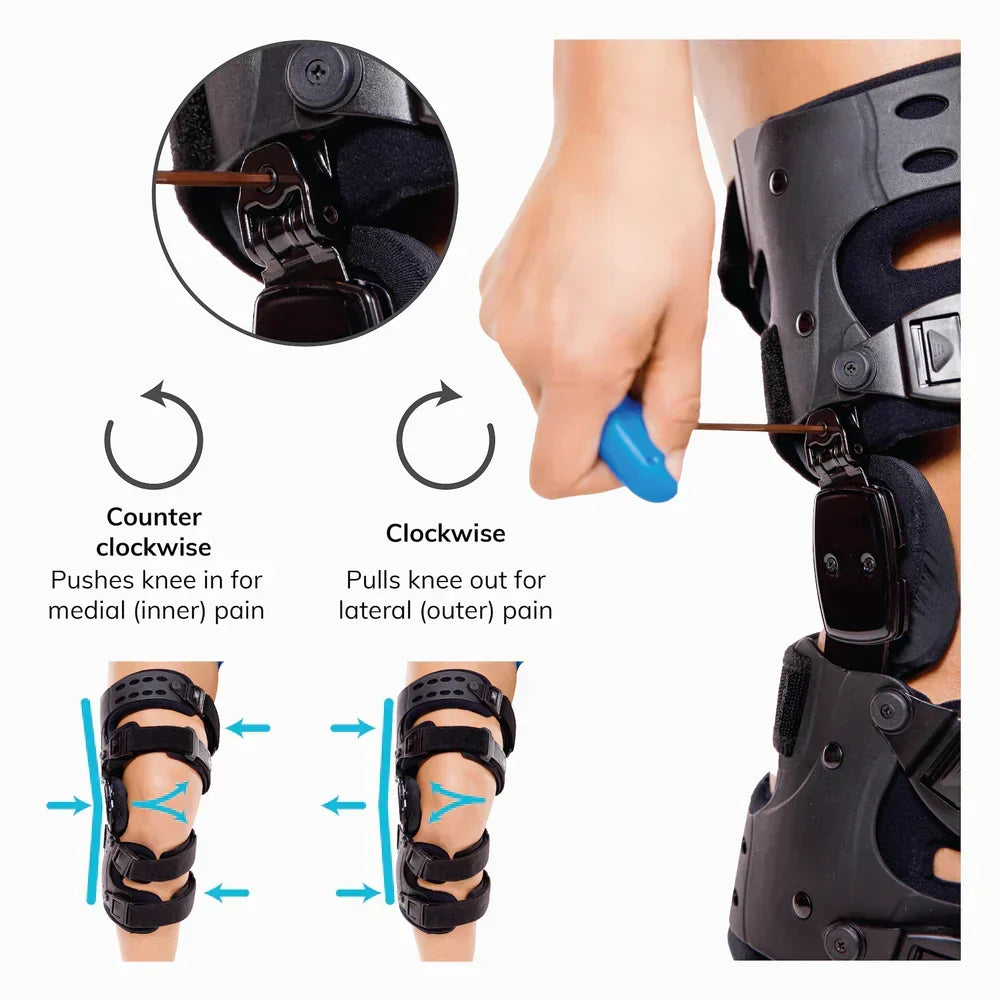 Adjustable Knee Brace for Arthritis Pain Relief with Hinged Support & Range of Motion Control for Medial Lateral Osteoarthritis | Unloader S