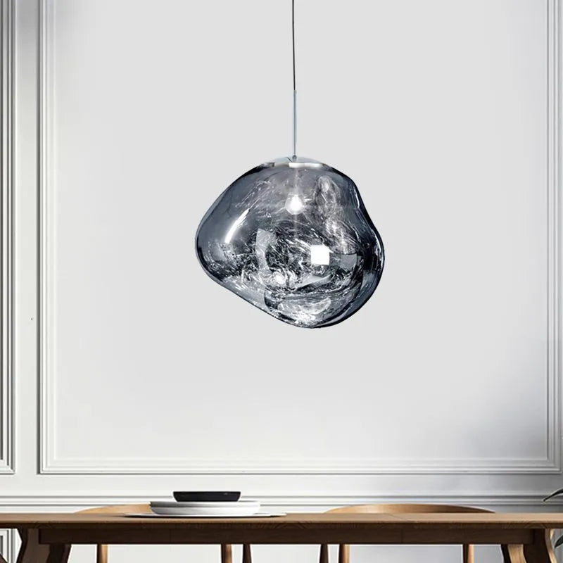 Molten Acrylic Hanging Light Fixture 15 in Warm Glow E27 Socket for Dining Room Kitchen Island Above Table Modern Sculptural Ceiling Lamp Or