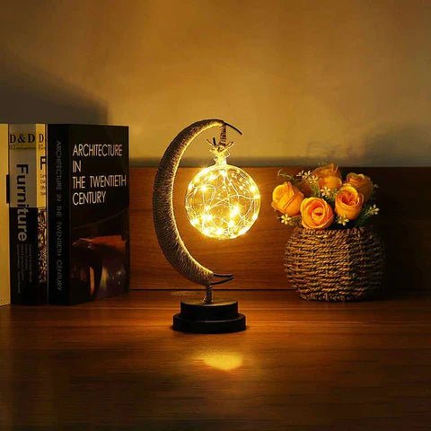 Moon Light Table Lamp – Celestial Night Light with Soft Glow, Battery Operated for Home Decor
