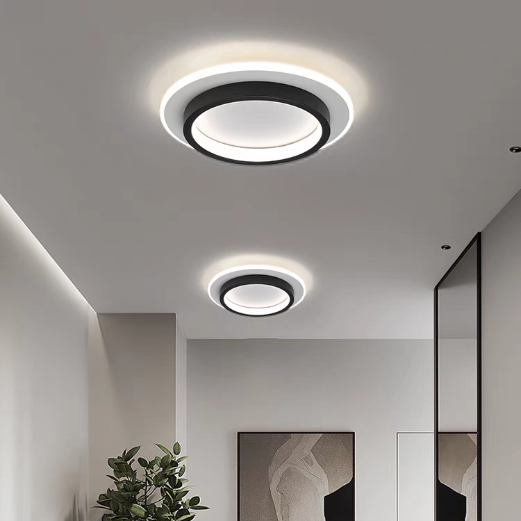 Flush Mount LED Disk Light 10W 20W Ultra-Slim 2 in Profile Black White for Low Ceilings Bedroom Hallway Foyer Apartment Living Room Modern H