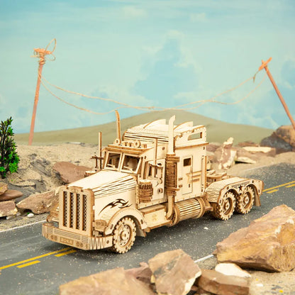 3D Timber Assembly Kit Interlocking Brain Teaser for Adults Desktop Display Model Collectible Hobbyist Project Vehicle Locomotive Automobile