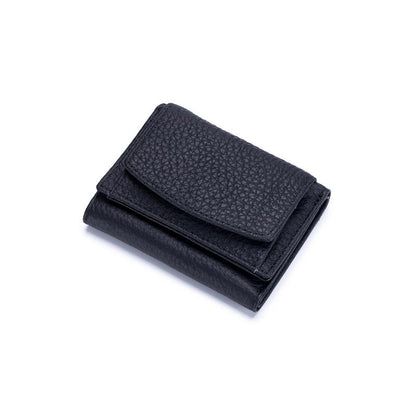 Compact RFID Blocking Leather Wallet for Women – Snap-Close Coin Purse with Card Slots & RFID Shield for Everyday Carry