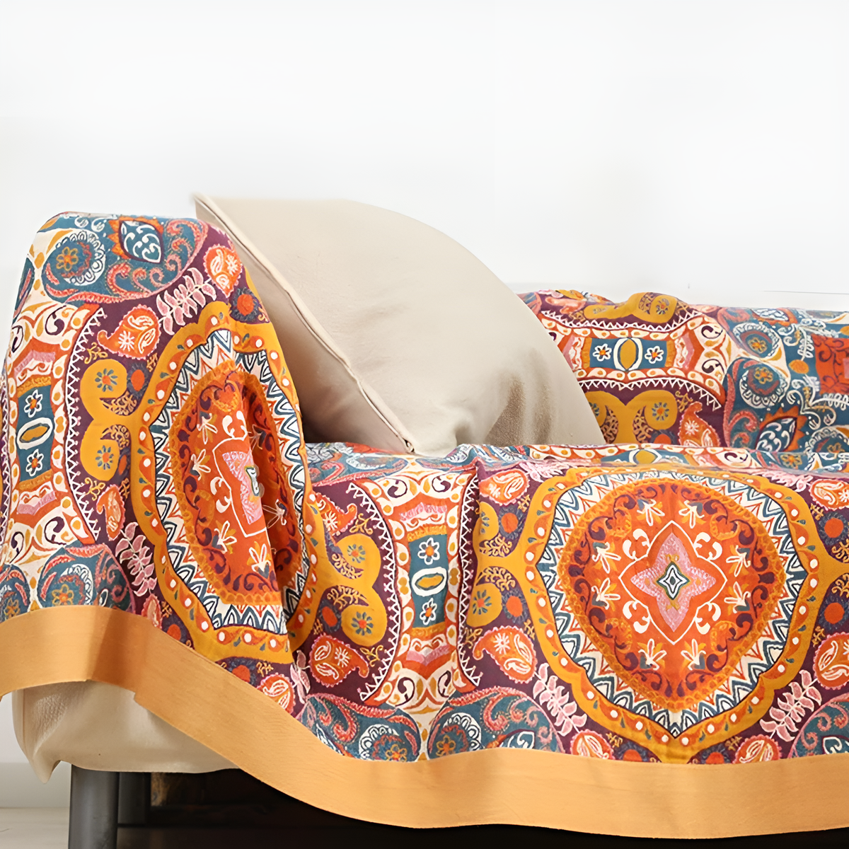 Reversible Cotton Throw Blanket Lightweight Breathable Summer Bedding for Hot Sleepers Temperature Regulating Double-Sided Quilt