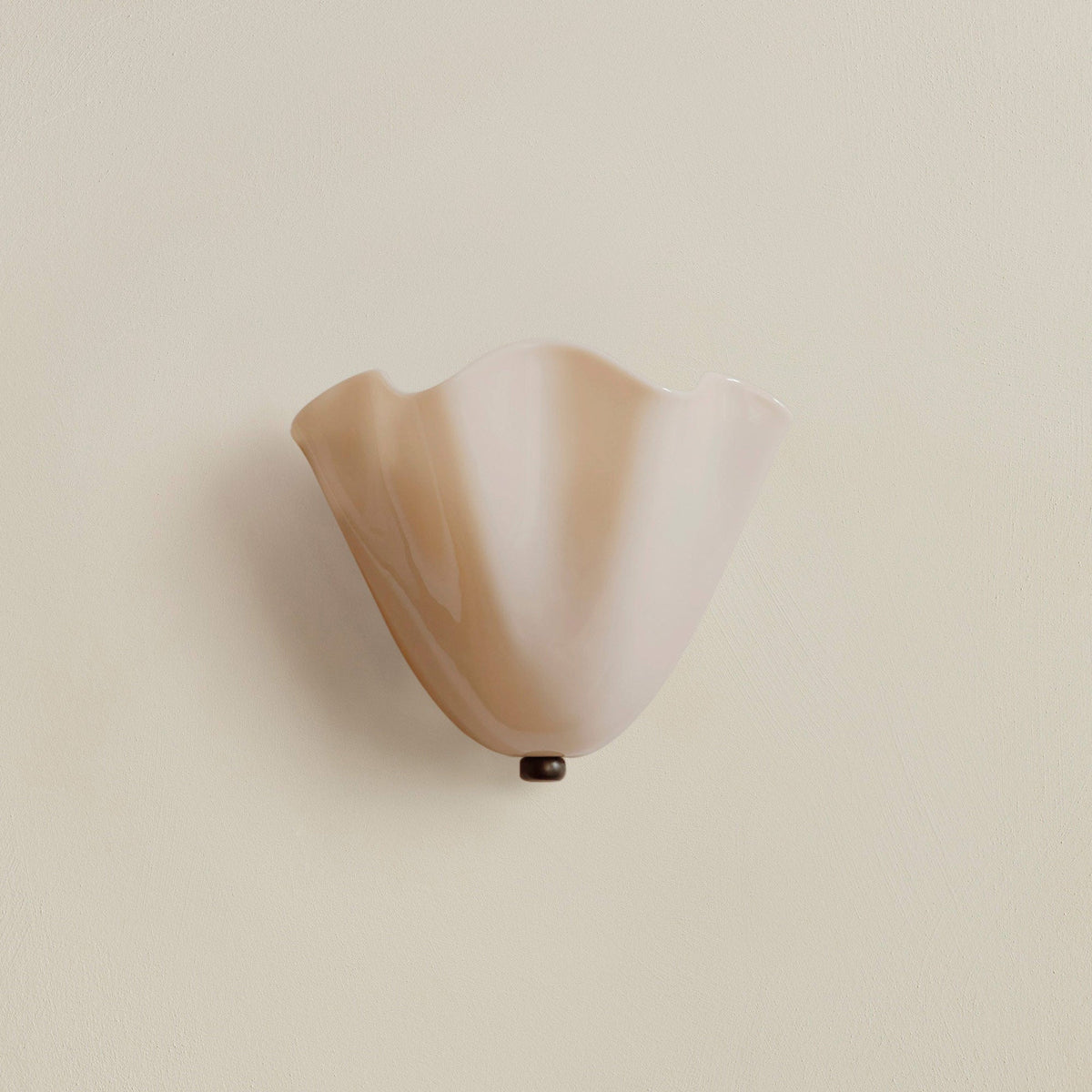 Shell-Inspired Glass Sconce 11 Inch Wide Vintage Iron Bedside Fixture Warm Ambient Hallway Lighting E14 Base Brown Green Beige Tinted Shade