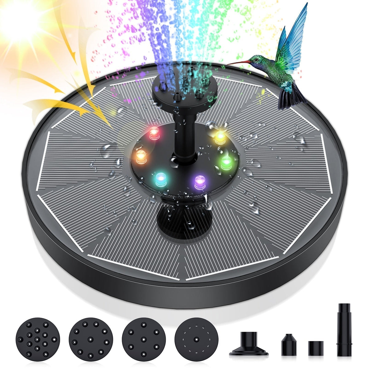 Tranquil Oasis | Solar-Powered Water Fountain with Adjustable Spray | Eco-Friendly Outdoor Decor