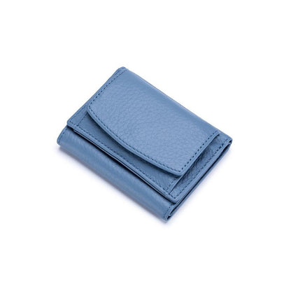 Compact RFID Blocking Leather Wallet for Women – Snap-Close Coin Purse with Card Slots & RFID Shield for Everyday Carry