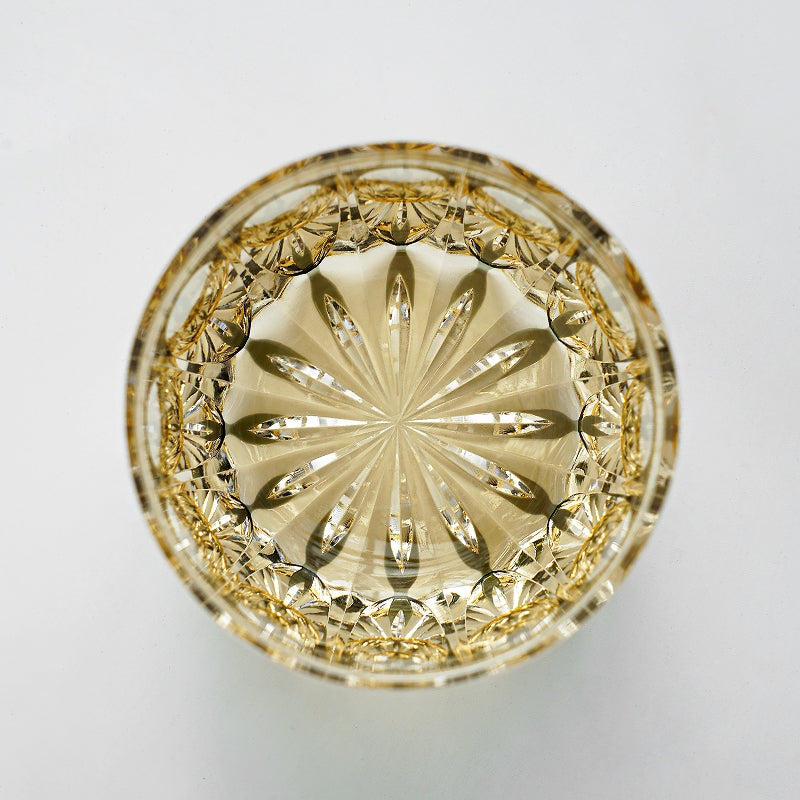 Hand-Cut Crystal Whisky Glass with Starburst Pattern, Gift-Boxed Japanese Tumbler for Spirits