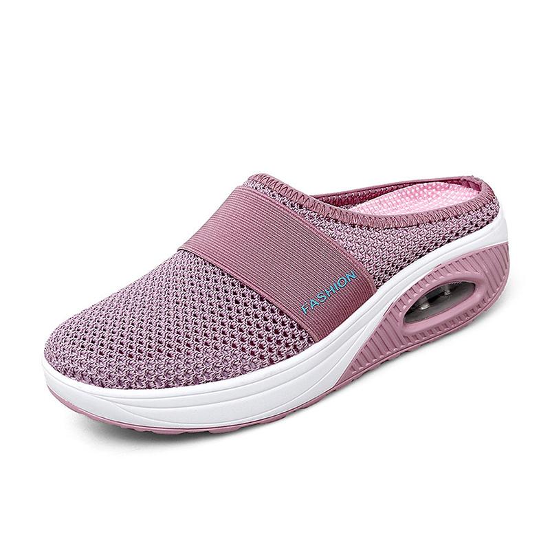 Cushioned Slip-On Sneakers with Arch Support for All-Day Walking Comfort Women's Breathable Mesh Athletic Shoes