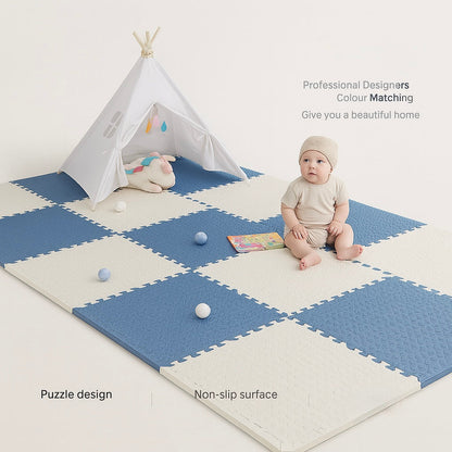 Interlocking Foam Floor Tiles for Kids Playroom 12x12 Inch Cushioned Baby Crawling Mat Non-Slip Puzzle Mats Nursery Safe Play Area