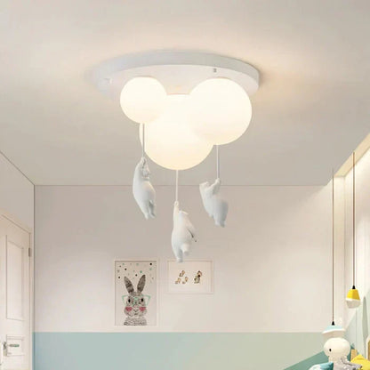 Kids Bear Balloon Ceiling Light Fixture - Whimsical Pendant Lamp for Nursery Bedroom Playroom