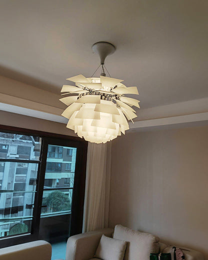 Layered Metal Fixture 19 in Wide Warm White E27 Socket Adjustable Height Kitchen Island Dining Room Cord Suspended Overhead Lighting Texture