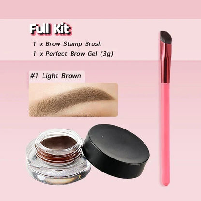 Eyebrow Hair-Stroke Stamp Brush – Instant Natural Brows with Microblading Effect for Powder, Gel & Pomade | Water-Resistant, Ergonomic