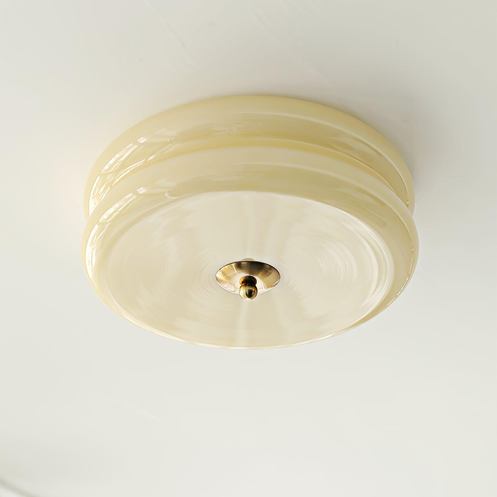 Flush Mount LED Fixture with Adjustable Color Temperature Glass Shade 13 in Diameter for Bedroom Living Room Dining Room Modern Art Deco Sty