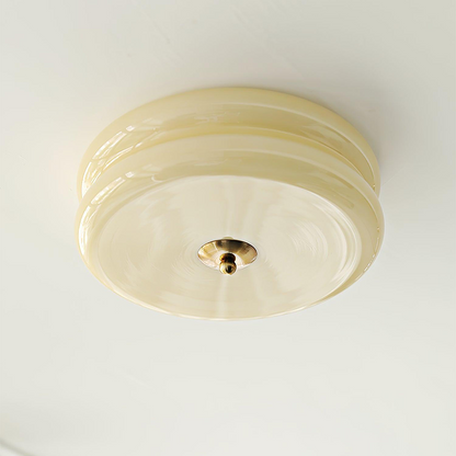 Flush Mount LED Fixture with Adjustable Color Temperature Glass Shade 13 in Diameter for Bedroom Living Room Dining Room Modern Art Deco Sty