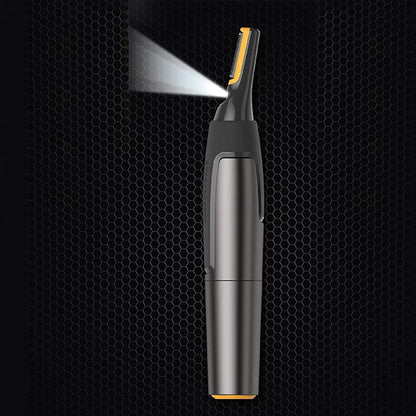 Precision Hair Trimmer with LED Light & Ultra-Thin Titanium Blades for Nose Ear Eyebrow Detailing
