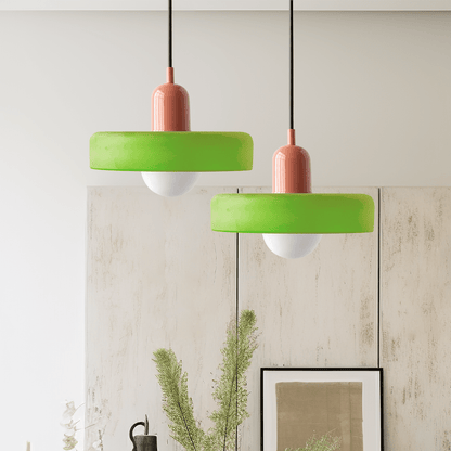 Art Glass Dome Pendant Light Fixture with Adjustable Cord for Kitchen Island Dining Room Bedroom | Modern Round Ceiling Hanging Lamp