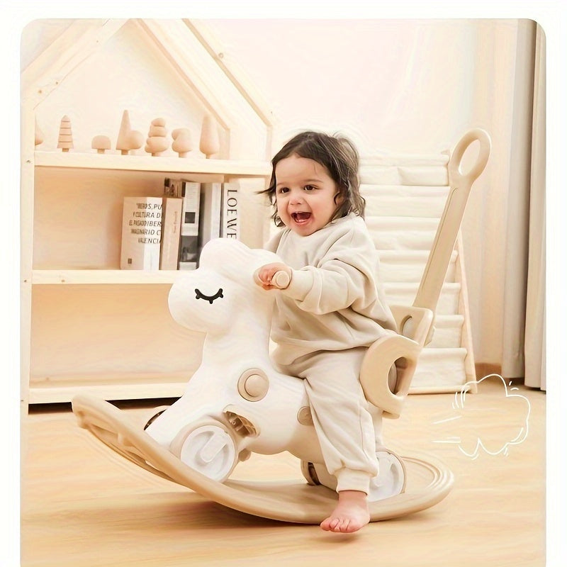 Toddler Ride-On Rocker Toy with Handle – Dual-Mode Push Rider for Kids Ages 1-6 – Stable Motion Base – Lightweight Indoor Use – Nursery Play