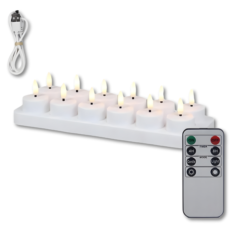 Rechargeable Flameless LED Candles with Remote Control & Timer for Home Decor, Dining Table, Wedding, Living Room Ambiance