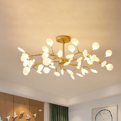 Branching Tree Multi-Light Pendant with Glass Globes for Dining Room & Living Room – Adjustable Hardwire Chandelier