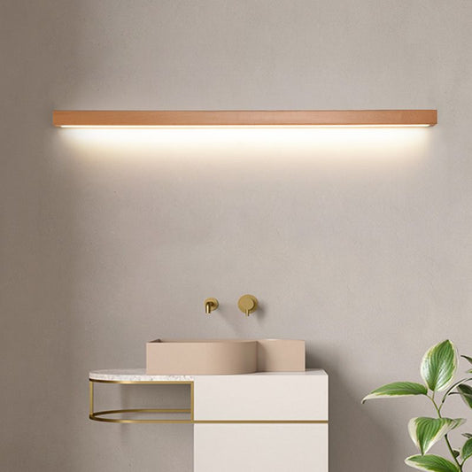 Wooden Vanity Light Bar LED Mirror Sconce with Acrylic Shade, Adjustable Color Temperature Wall Lighting for Bathroom & Bedroom