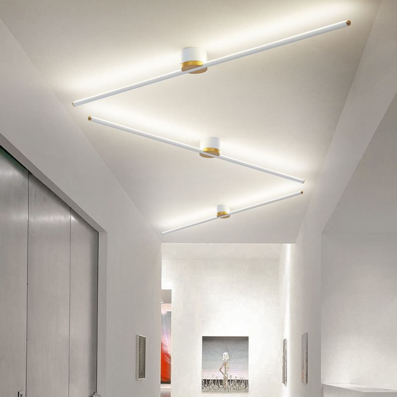 Sleek LED Flush Mount Ceiling Light for Bedroom Living Room Kitchen Hallway Modern Linear Panel Fixture with Silicone Diffuser