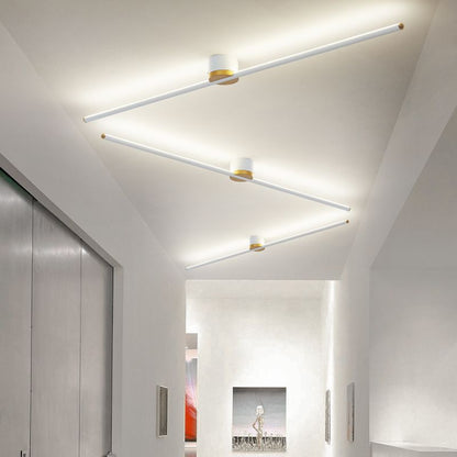 Sleek LED Flush Mount Ceiling Light for Bedroom Living Room Kitchen Hallway Modern Linear Panel Fixture with Silicone Diffuser