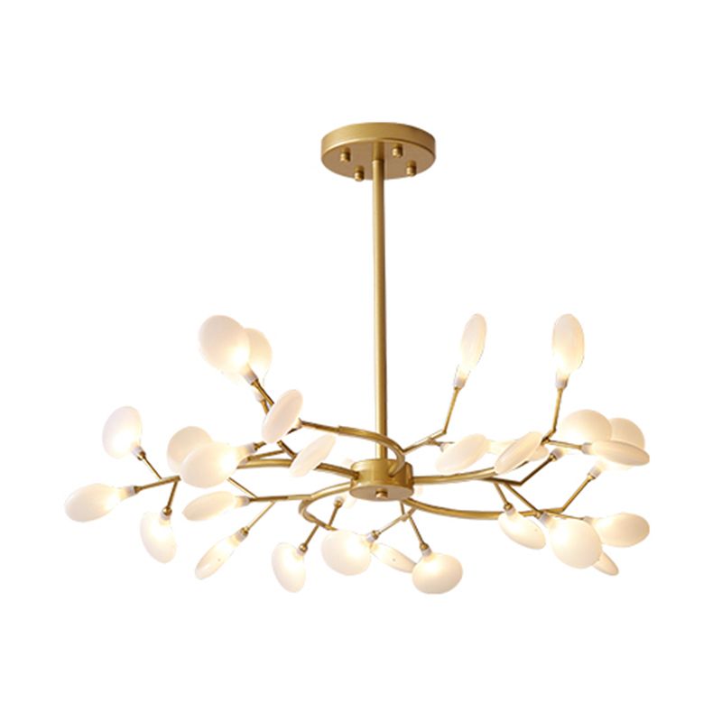 Branching Tree Multi-Light Pendant with Glass Globes for Dining Room & Living Room – Adjustable Hardwire Chandelier