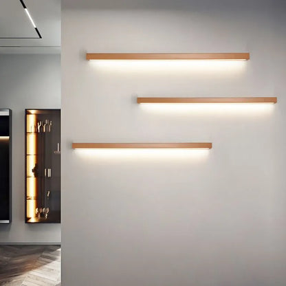 Wooden Vanity Light Bar LED Mirror Sconce with Acrylic Shade, Adjustable Color Temperature Wall Lighting for Bathroom & Bedroom