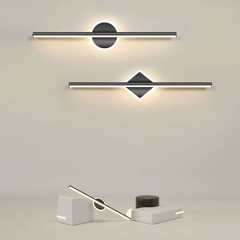 Modern Metal Sconce E27 LED Three-Color Switchable Fixture for Bedroom Living Room Hallway Accent Lighting Black Gold Finish Contemporary Ho