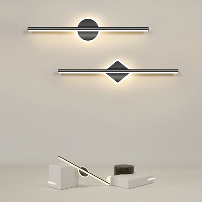 Modern LED Wall Sconce Round or Square Metal Bathroom Vanity Light Fixture with Silicone Diffuser
