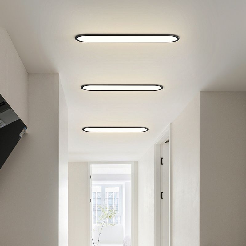 Oval LED Flush Mount Ceiling Light Fixture Modern Minimalist Metal & Acrylic Dimmable 16-31 Inch for Bedroom Living Room Dining Room