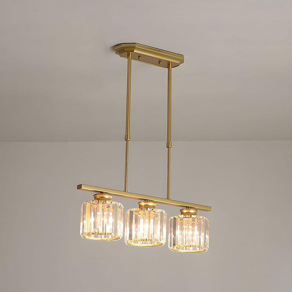 Multi-Light Overhead Fixture with Clear Glass Globes for Dining Tables & Islands – Adjustable Drop, Black Metal Frame, E27 Socket – Contempo