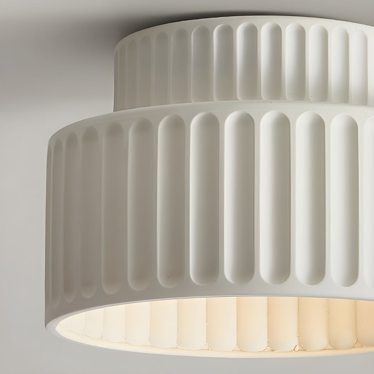 Flush Mount Resin Ceiling Light 10 in White for Low Ceilings Kitchen Hallway Bedroom Dining Room Compact Overhead Fixture E26 Socket