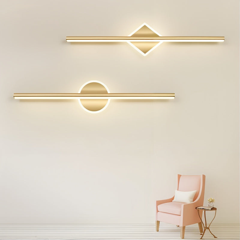LED Wall Sconce Black & Gold Metal Modern Geometric Light Fixture for Living Room Bedroom Bathroom Warm White Accent Lighting