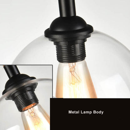 Hanging Ceiling Light Fixture Glass Shade Rope Accent E26 Socket Adjustable Height for Entryway Bedroom Living Space Contemporary Farmhouse