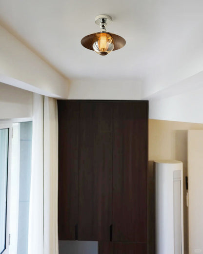 Flush Mount Glass Dome Ceiling Light 12 Inch Warm LED for Foyer Hallway Entry Corridor Modern Home 2700K 420 Lumens