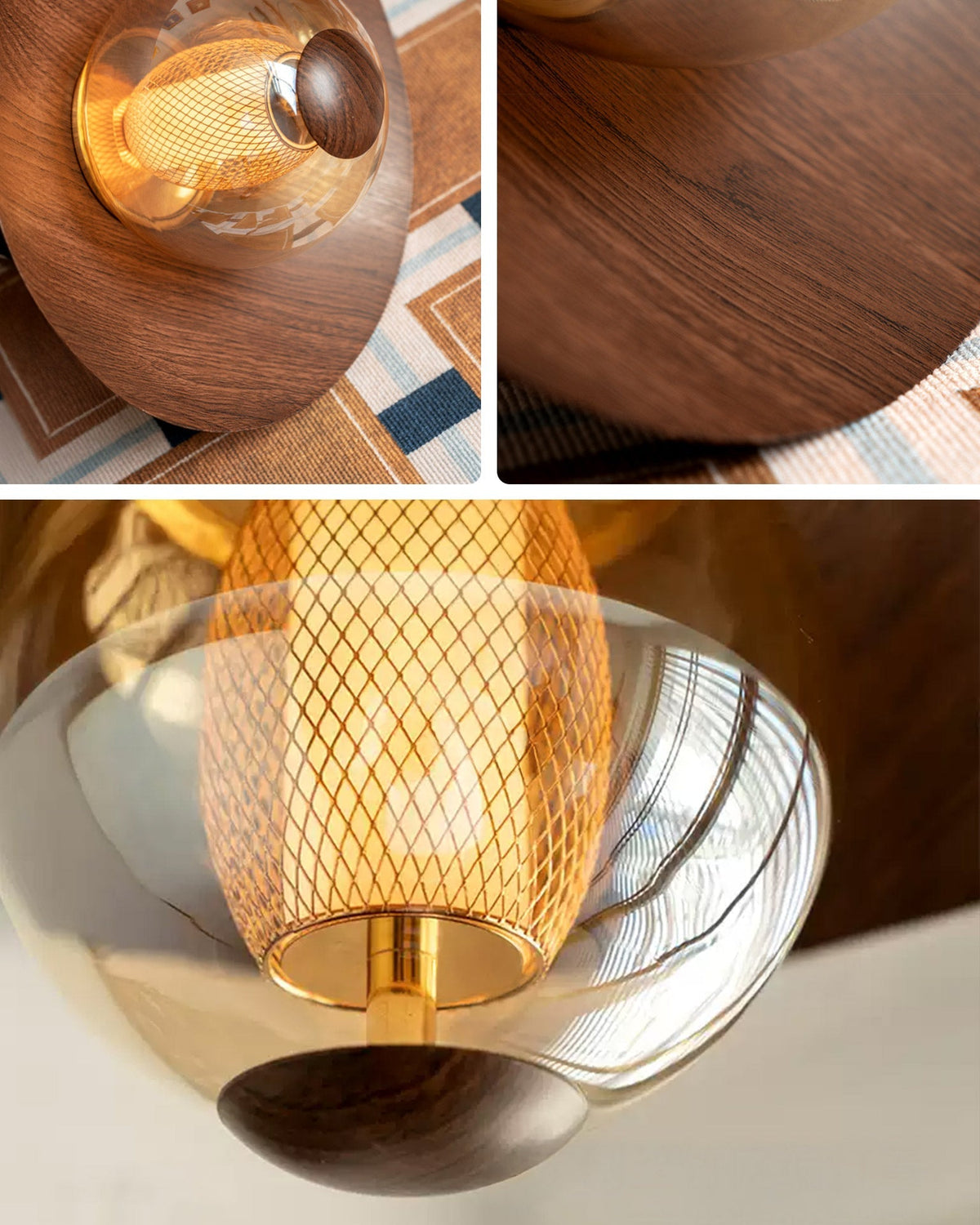 Flush Mount Glass Dome Ceiling Light 12 Inch Warm LED for Foyer Hallway Entry Corridor Modern Home 2700K 420 Lumens