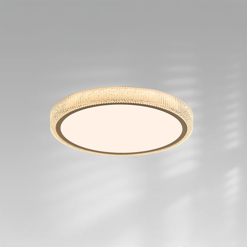 Round Flush Mount LED Ceiling Light 22W Low Profile Modern Fixture for Bedrooms Living Rooms Hallways Warm White 2700K 1200 Lumens Metal Acr