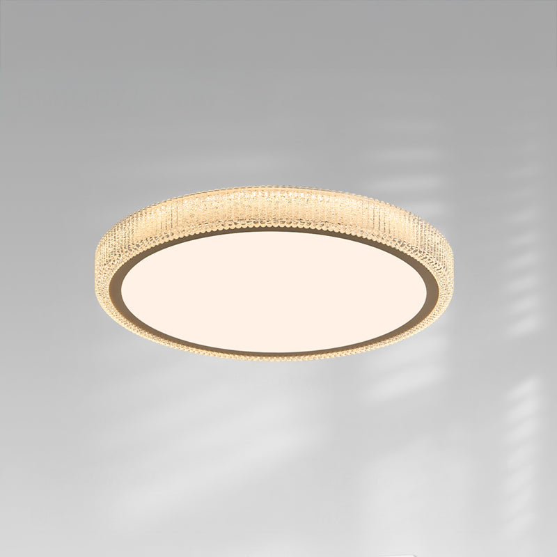 Round Flush Mount LED Ceiling Light 22W Low Profile Modern Fixture for Bedrooms Living Rooms Hallways Warm White 2700K 1200 Lumens Metal Acr