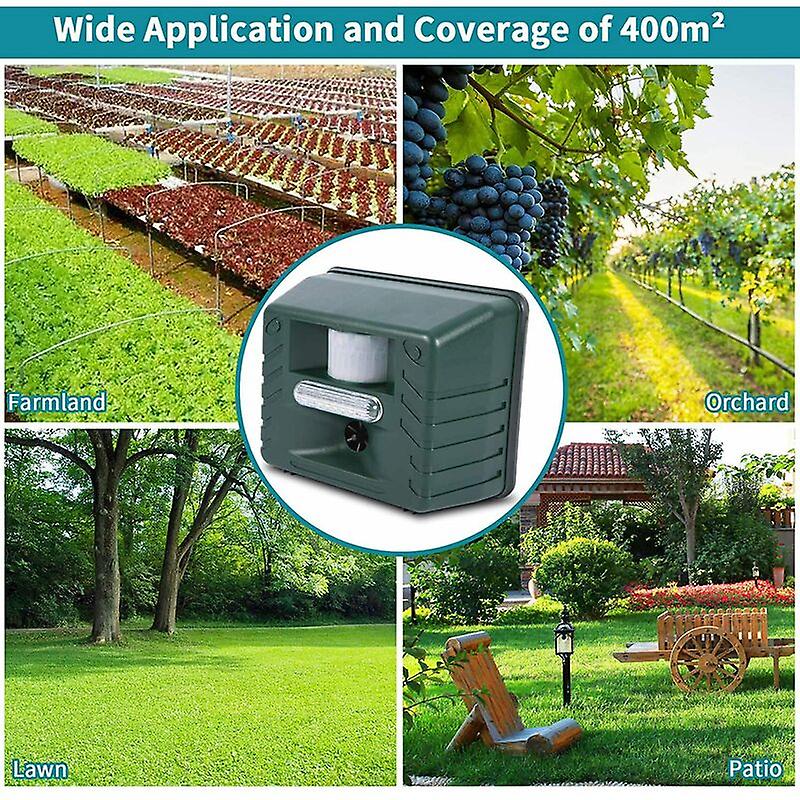 Solar-Powered Ultrasonic Wildlife Deterrent with Motion Sensor for Yards & Gardens – Harmless Pest Control Device
