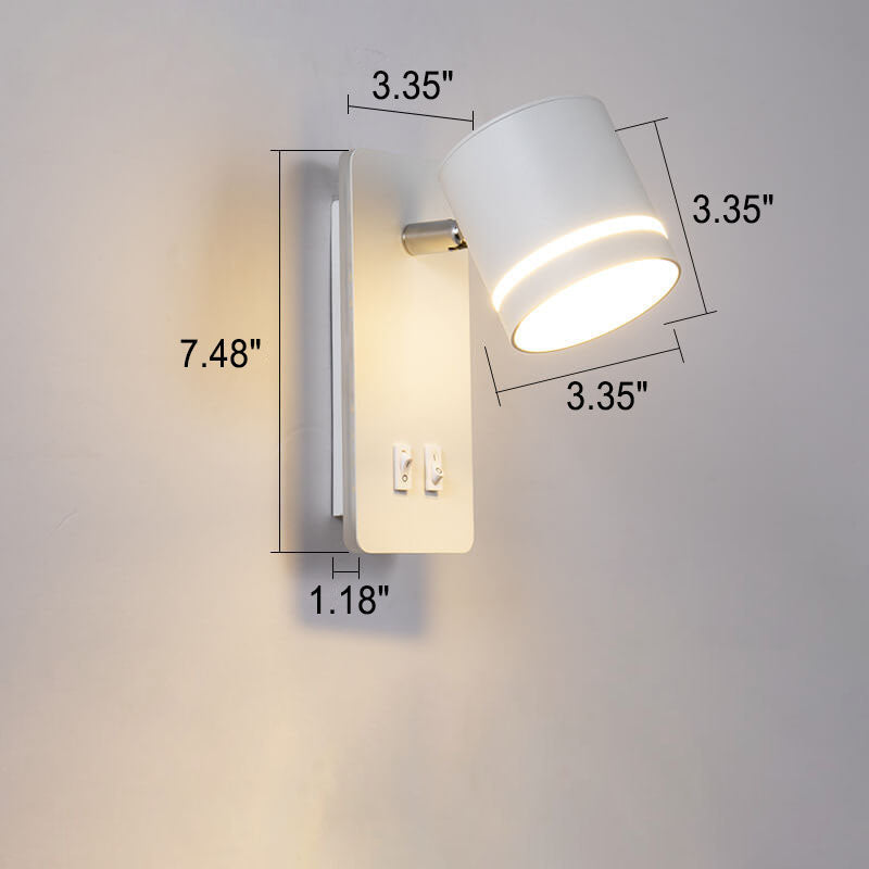 LED Wall Sconce Iron 7.5 inch Hardwired 15W Bedroom Hallway Living Room Modern Indoor Fixture White Black 110-120V Ambient Light