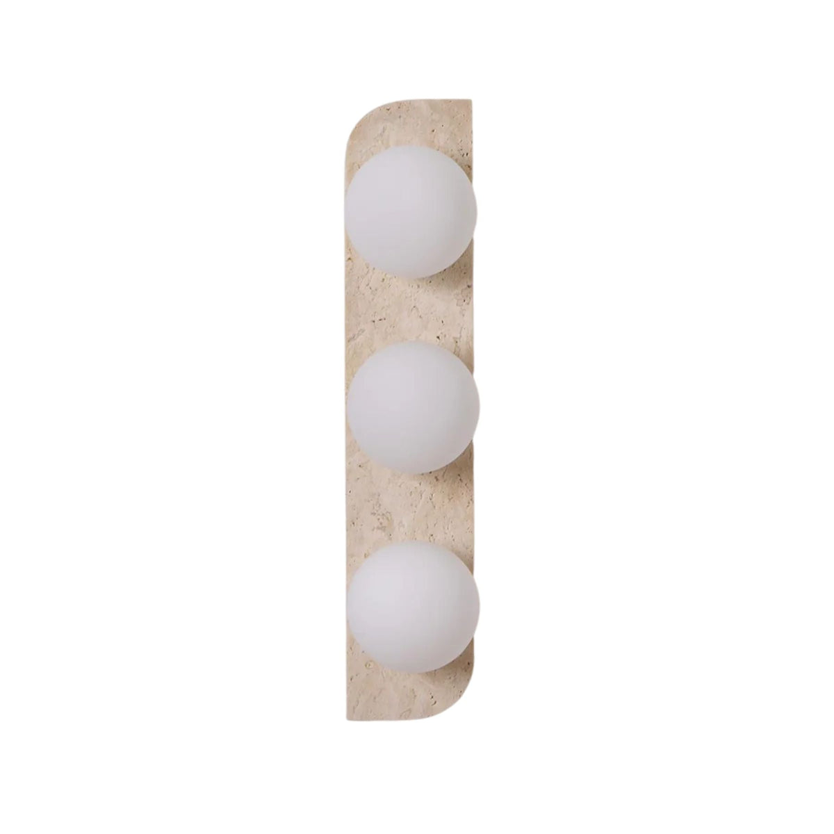 Natural Stone Sconce with Glass Globe G9 Socket Beige Neutral Ambient Light for Entryway Bathroom Bedroom Modern Minimalist Home Décor