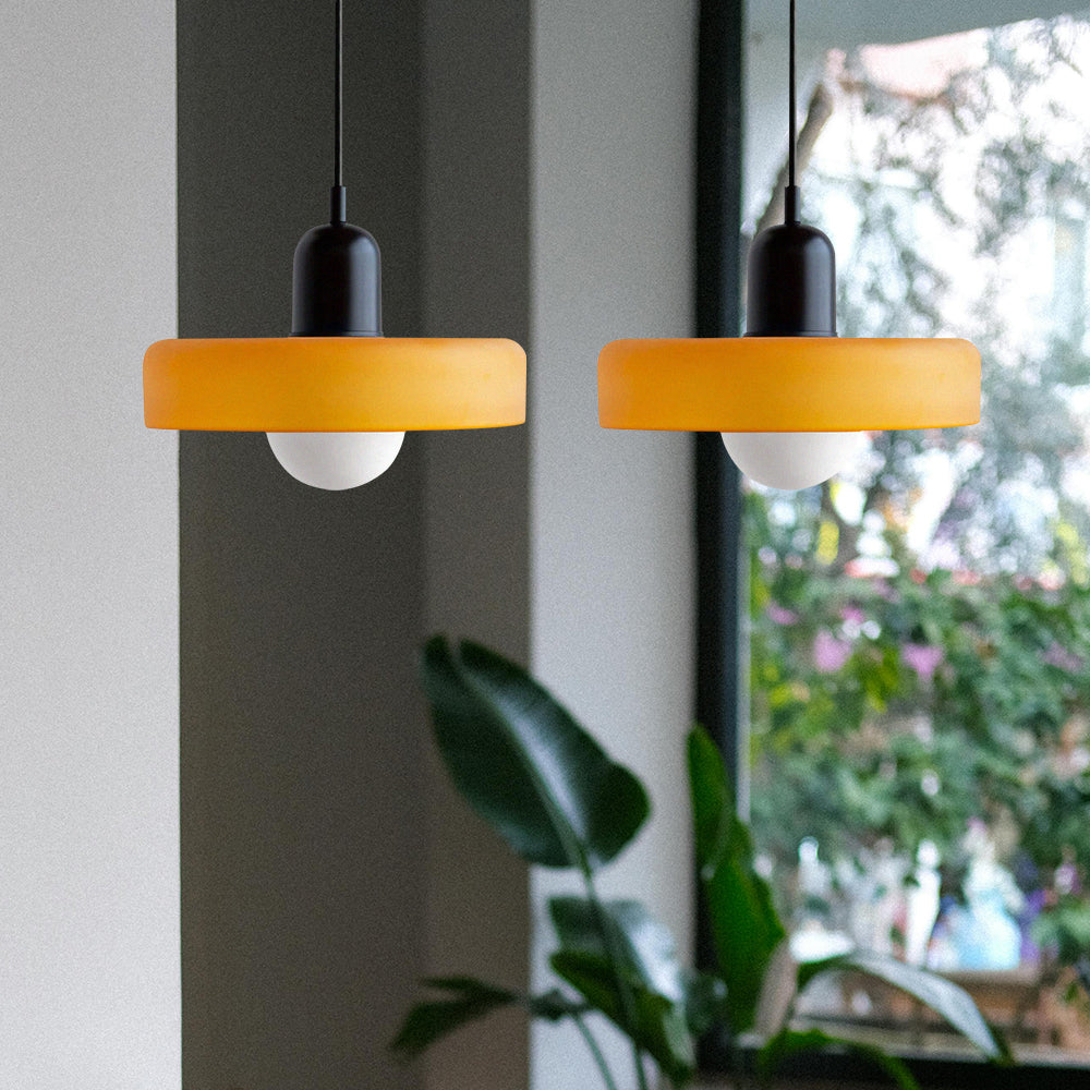 Dual-Shade Glass Hanging Light Fixture G9 Socket 14 Inch Ceiling Mount for Kitchen Island Dining Table Living Room Modern Overhead Lighting