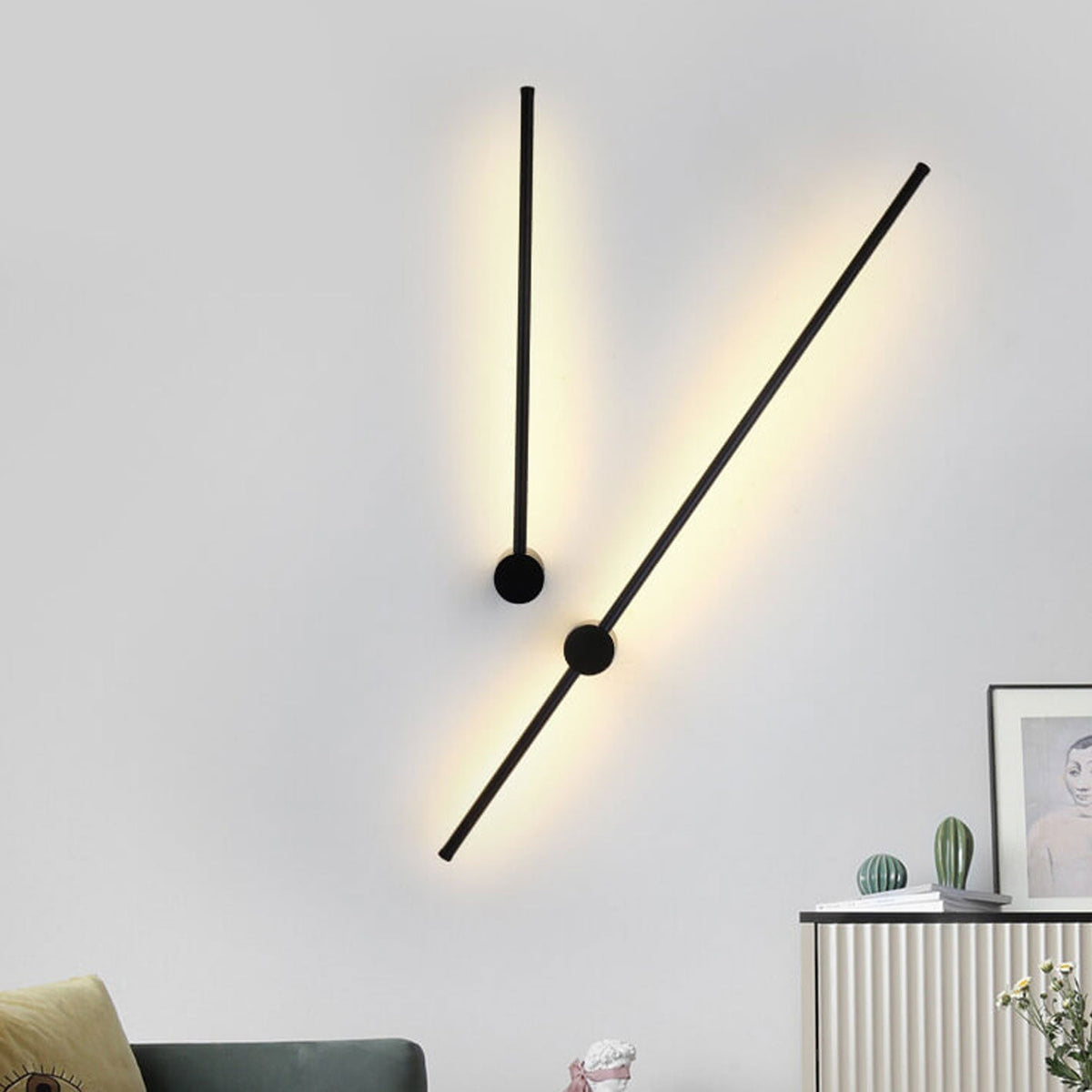Hardwired LED Sconce Black Aluminum 24 in Contemporary Hallway Bedroom Office Reading Light 600 Lumens Warm White Neutral Dimmable Modern Fi
