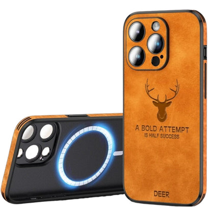 Genuine Suede iPhone Case with Camera Protection & Shock-Absorbing Silicone Liner for iPhone 12-17