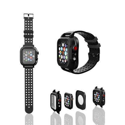 Protective Sport Band & Case Kit for Apple Watch 44mm & 42mm – Silicone Wristband with Snap-On Screen Bumper for Series 6/5/4/SE & Series