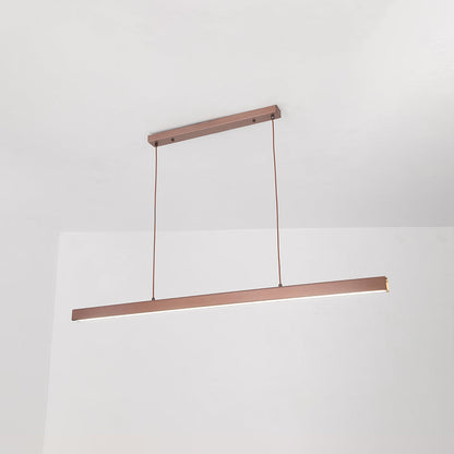 Sleek Overhead LED Bar Light Metal Frame Acrylic Diffuser Adjustable Height Dining Room Kitchen Island