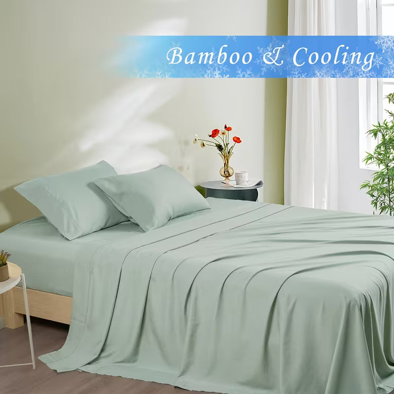 Bamboo Collection | Cooling Bed Sheets Set with Silky Soft Fabric | Breathable & Wrinkle-Resistant for All-Season Comfort