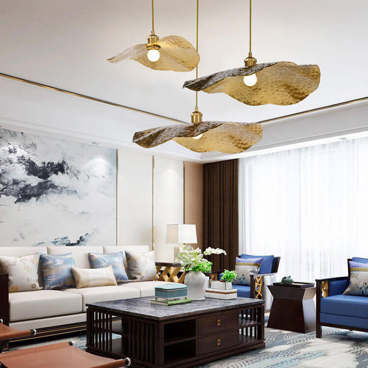 Hanging Ceiling Fixture with Adjustable Cord Gold Bronze Metal Shade E26 Socket for Dining Room Kitchen Island Bar Café