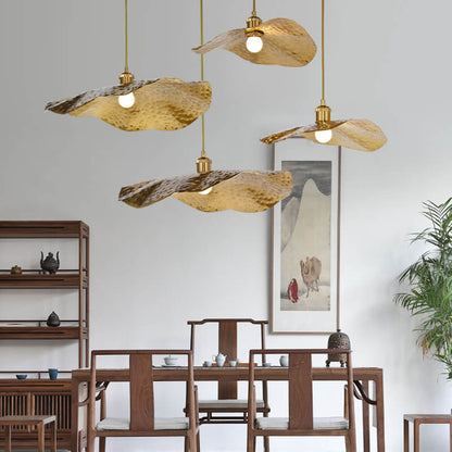 Hanging Ceiling Fixture with Adjustable Cord Gold Bronze Metal Shade E26 Socket for Dining Room Kitchen Island Bar Café